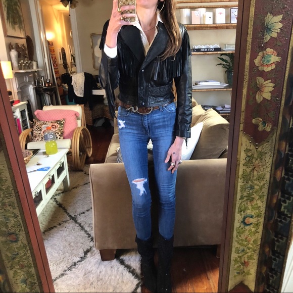 Vintage leather fringe jacket - Picture 4 of 8